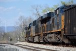 The Langley Fountain is in the distance as CSX emptied head west through downtown Lynchburg.